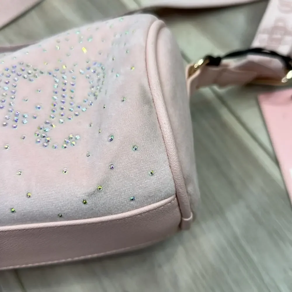 Juicy couture let it shine rhinestone barrel role bag pink